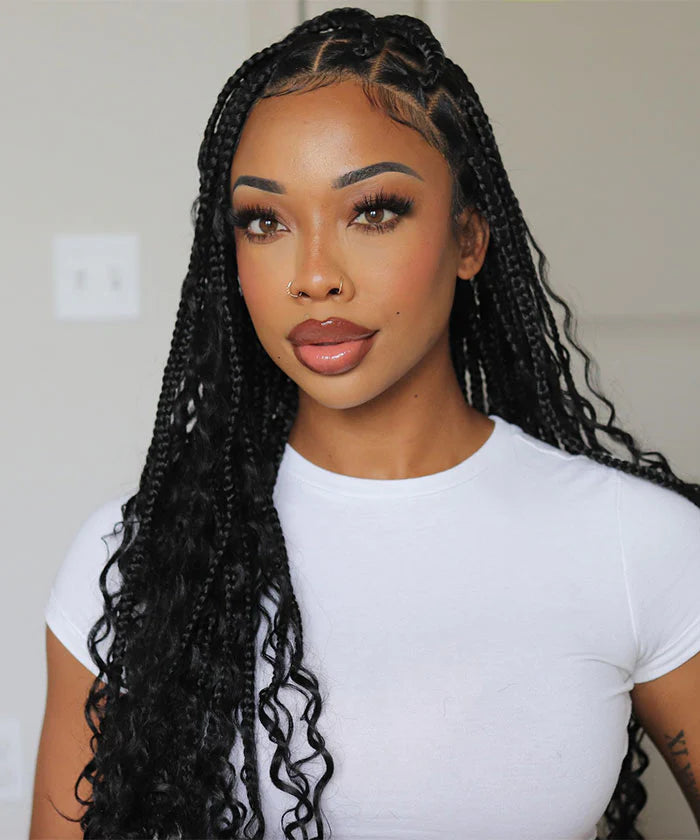 Sexy celebrity black 2024 braid lace wig