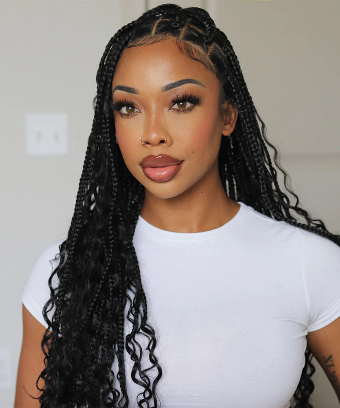 How can braids with curls be accessorized to enhance their beauty and individuality