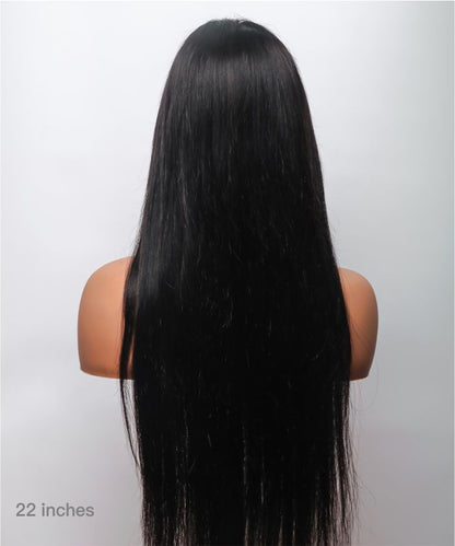 24" Straight Tiny Knots Pre Bleached Glueless Human Hair HD Lace Closure Wig