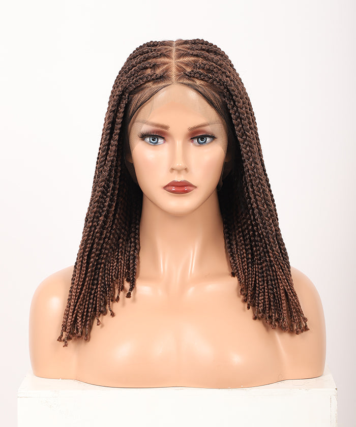 Fancivivi 14" Small Triangle Short Box Braids Hand Tied Full Lace Knotless Wig