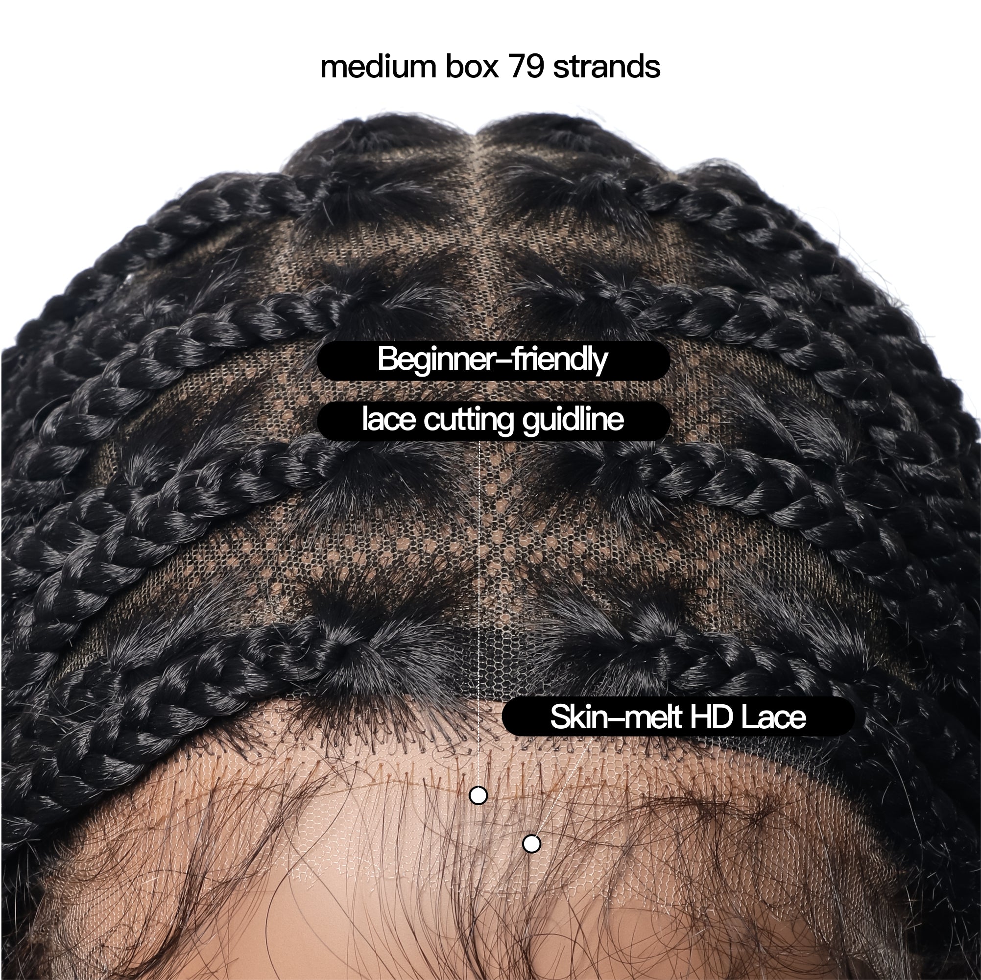 Lightweight Knotless HD Lace Box Braided Wig