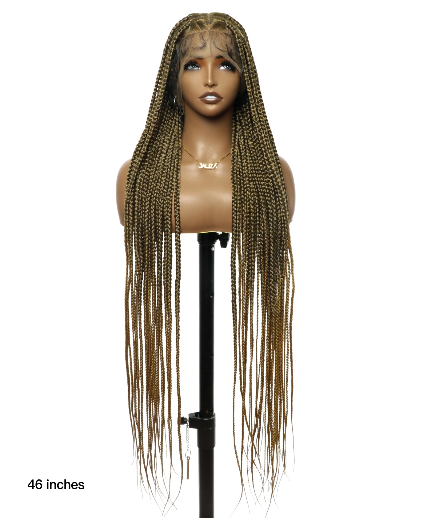 ombre brown knotless box braided wig