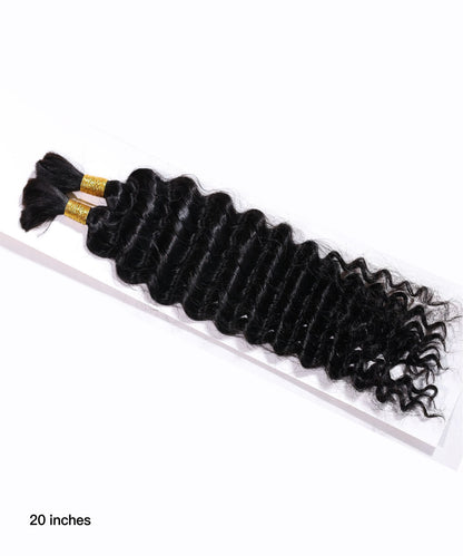 Natural Black 1B# Bulk Hair Extensions for Braiding