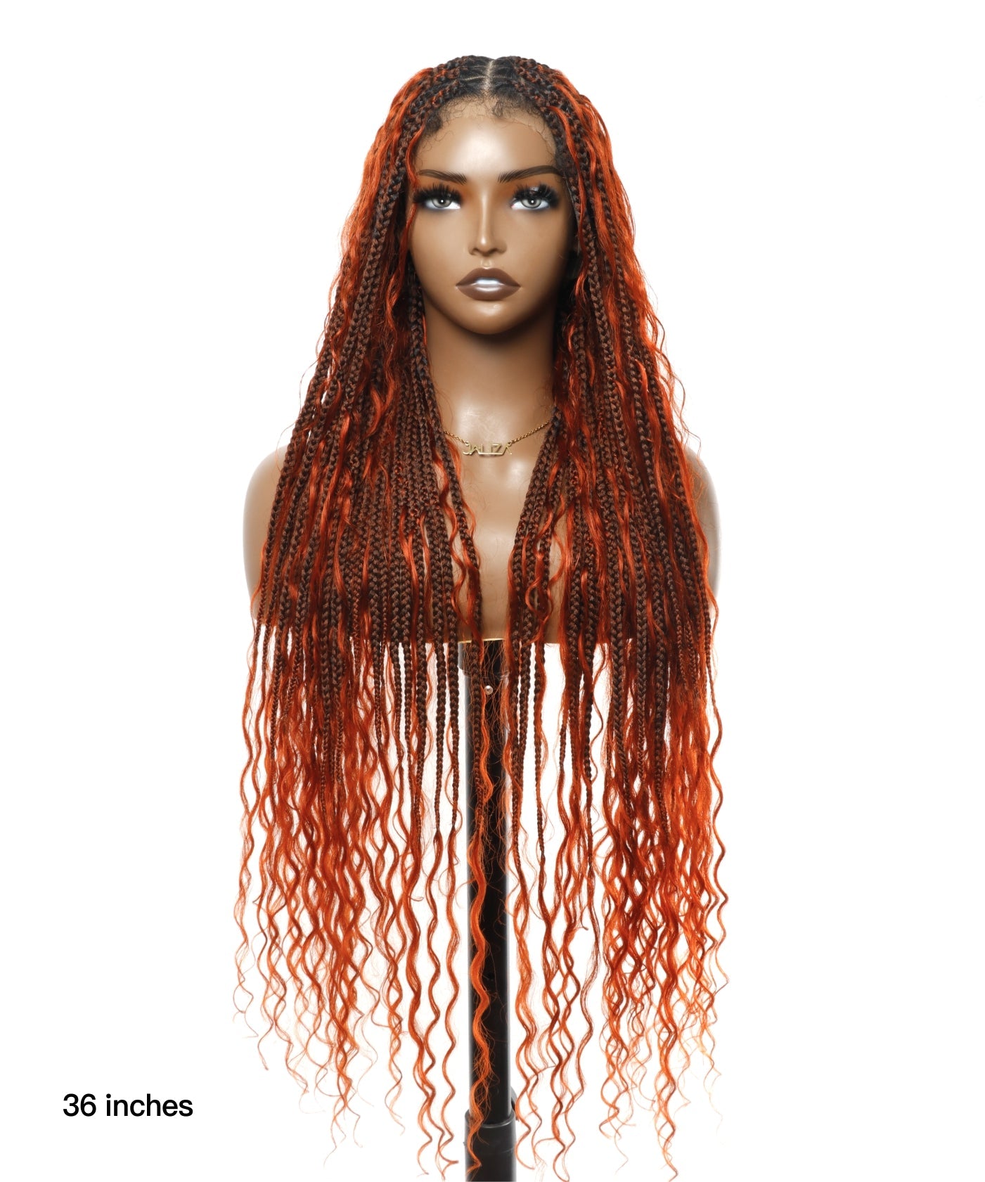 Fire Orange HD Lace Tangleless Boho Box Braided Wig 79 Strands (Pre sale for 2 weeks)