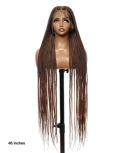 burgundy  knotless box braided wig