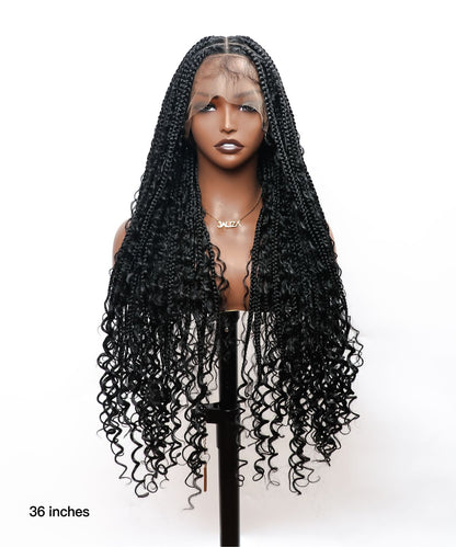 Boho Style Knotless Box Braided Wig