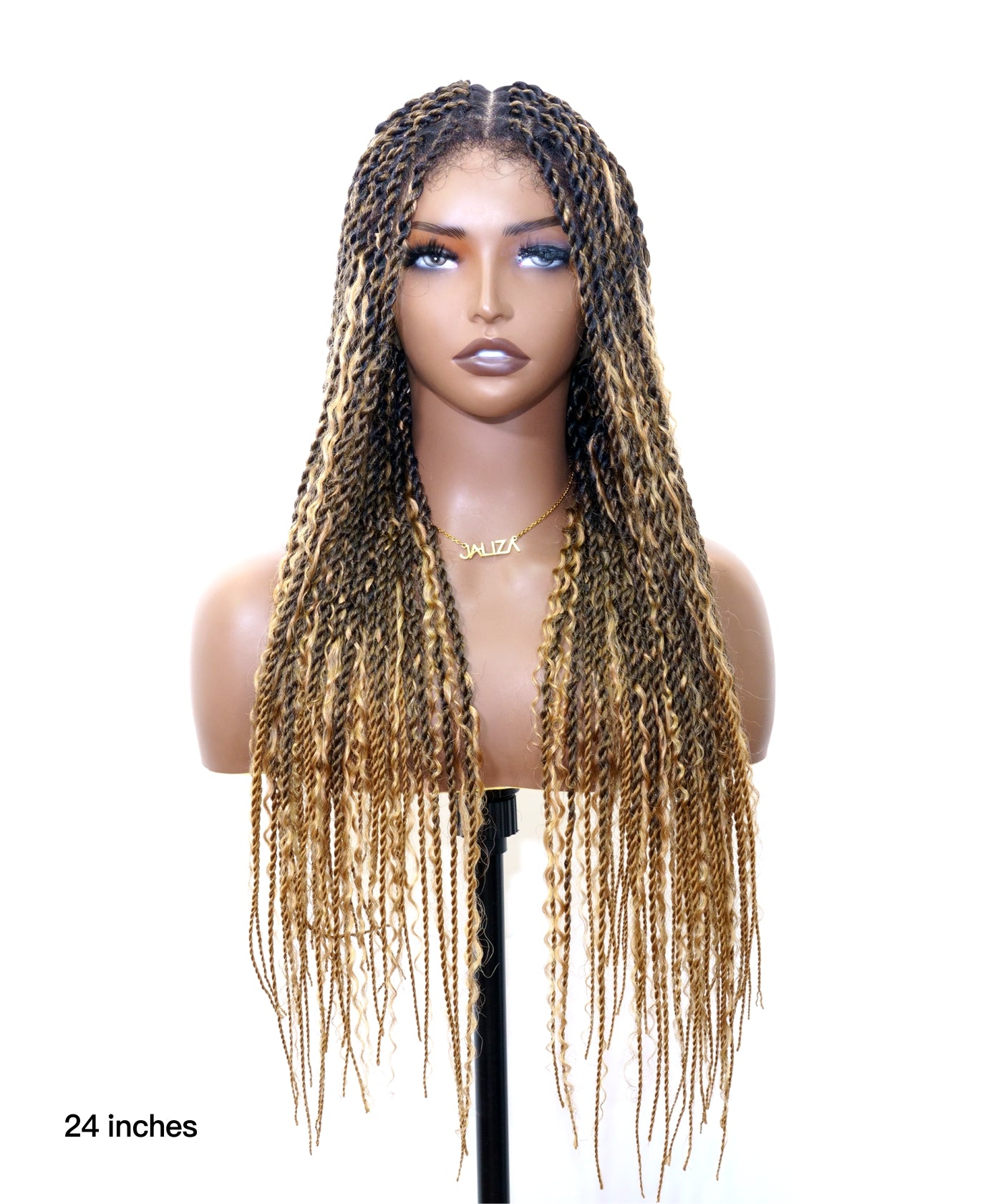 Honey Blond HD Lace Tangleless Boho Twist Braided Wig 79 Strands