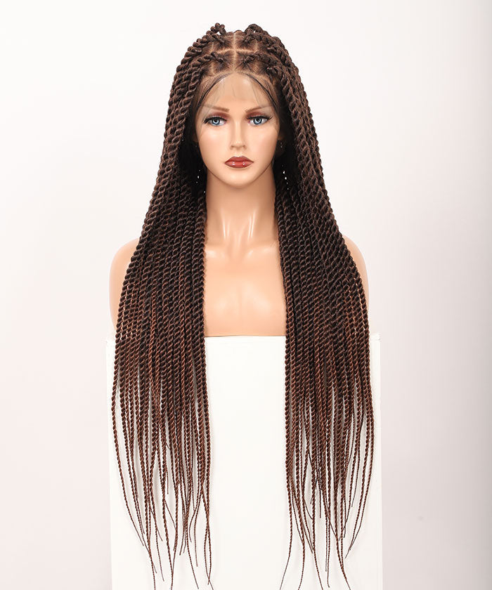 Fancivivi Large Twist Braids Over Hip-Length 36" Full Hand Tied Lace Braided Wig