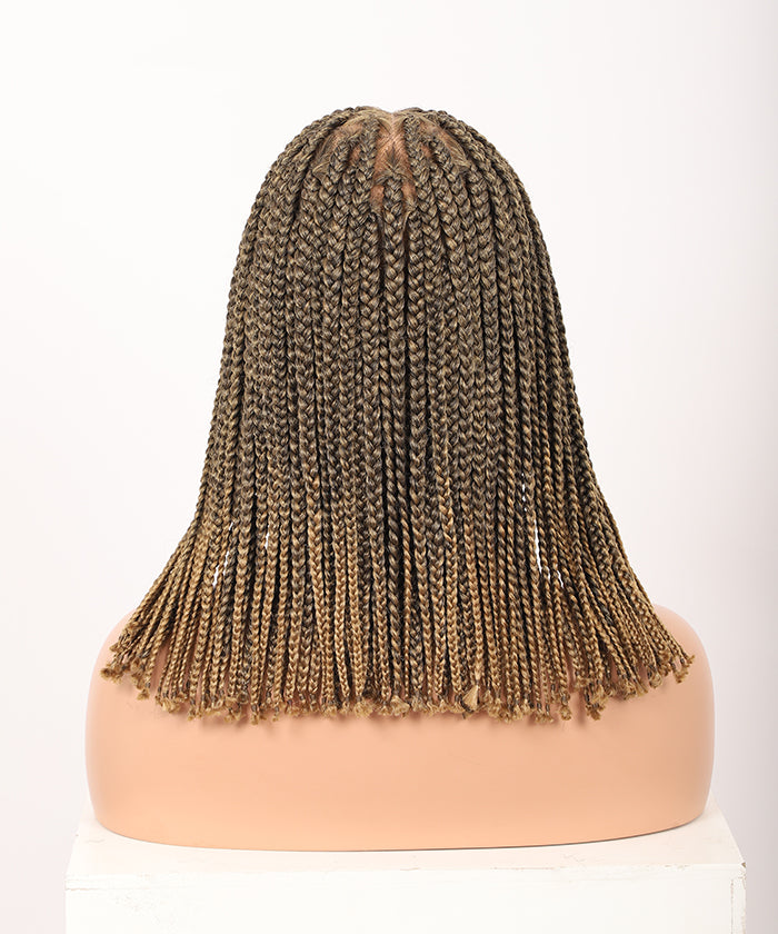 Fancivivi 14" Small Triangle Short Box Braids Hand Tied Full Lace Knotless Wig