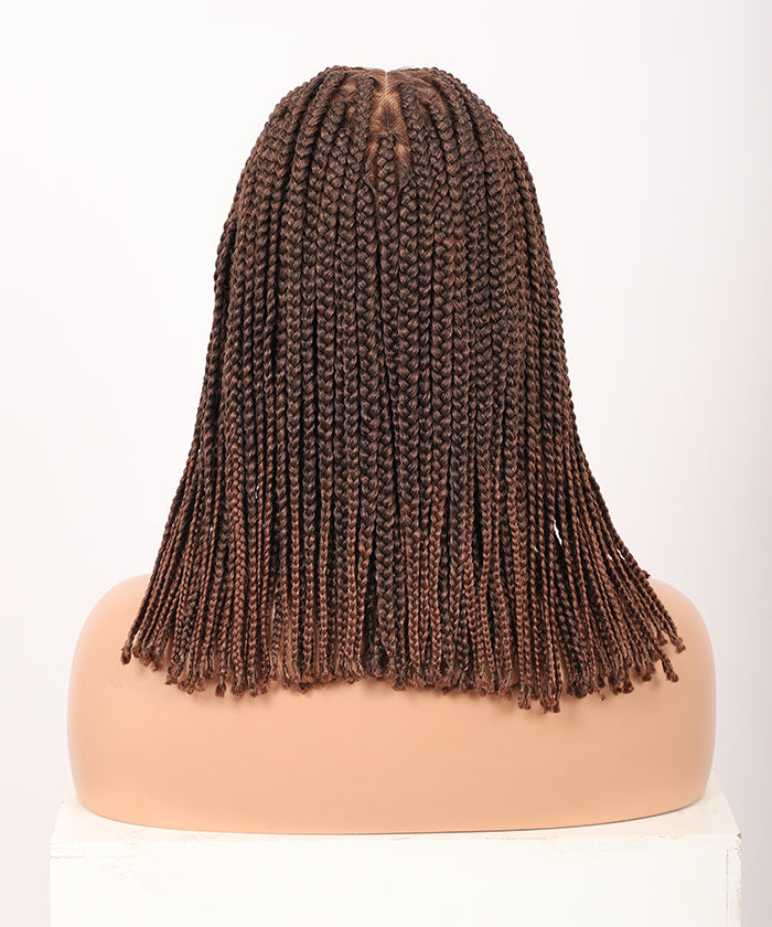 Fancivivi 14" Small Triangle Short Box Braids Hand Tied Full Lace Knotless Wig