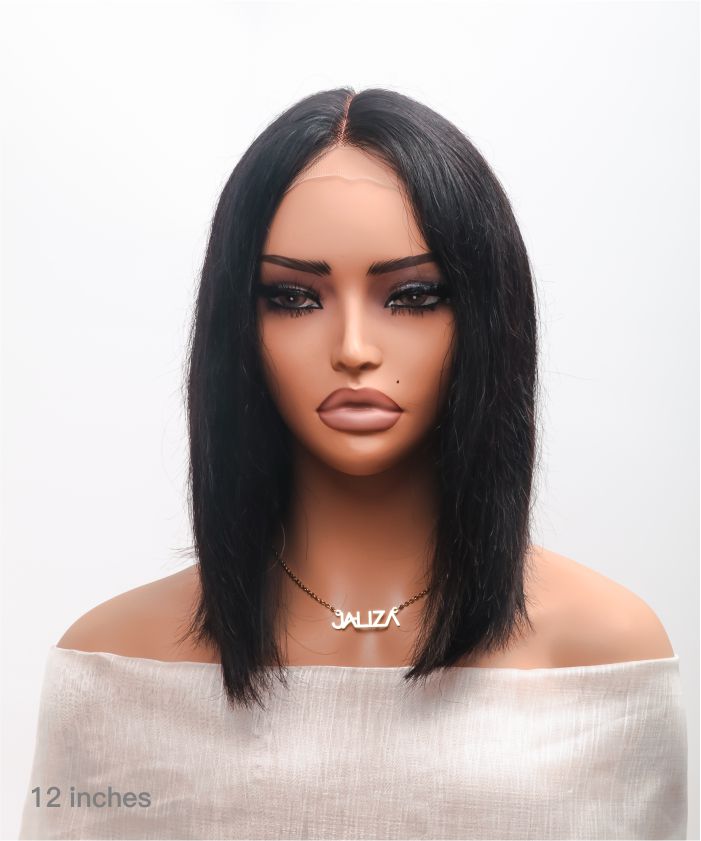 glueless human hair straight bob wig