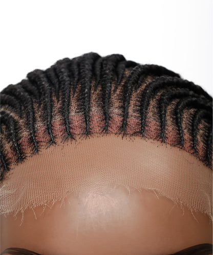 Cornrow Box Braided Wig 26" Full Hand-tied HD Lace 90 Strands - No Baby Hair