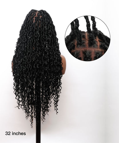 boho locs braids wig with kinky baby hair 4