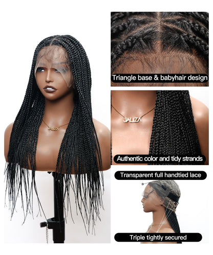 knotless box braids wig with human baby hair 2