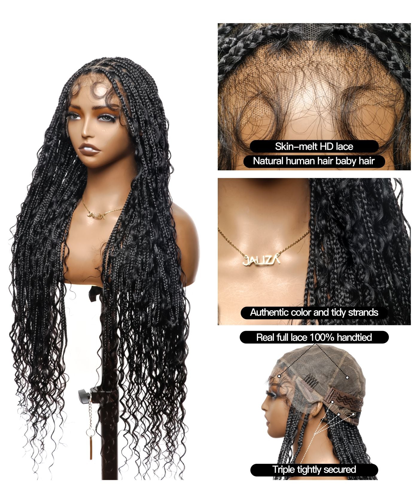 Tangleless 36" HD Lace Knotless Boho Box Braids