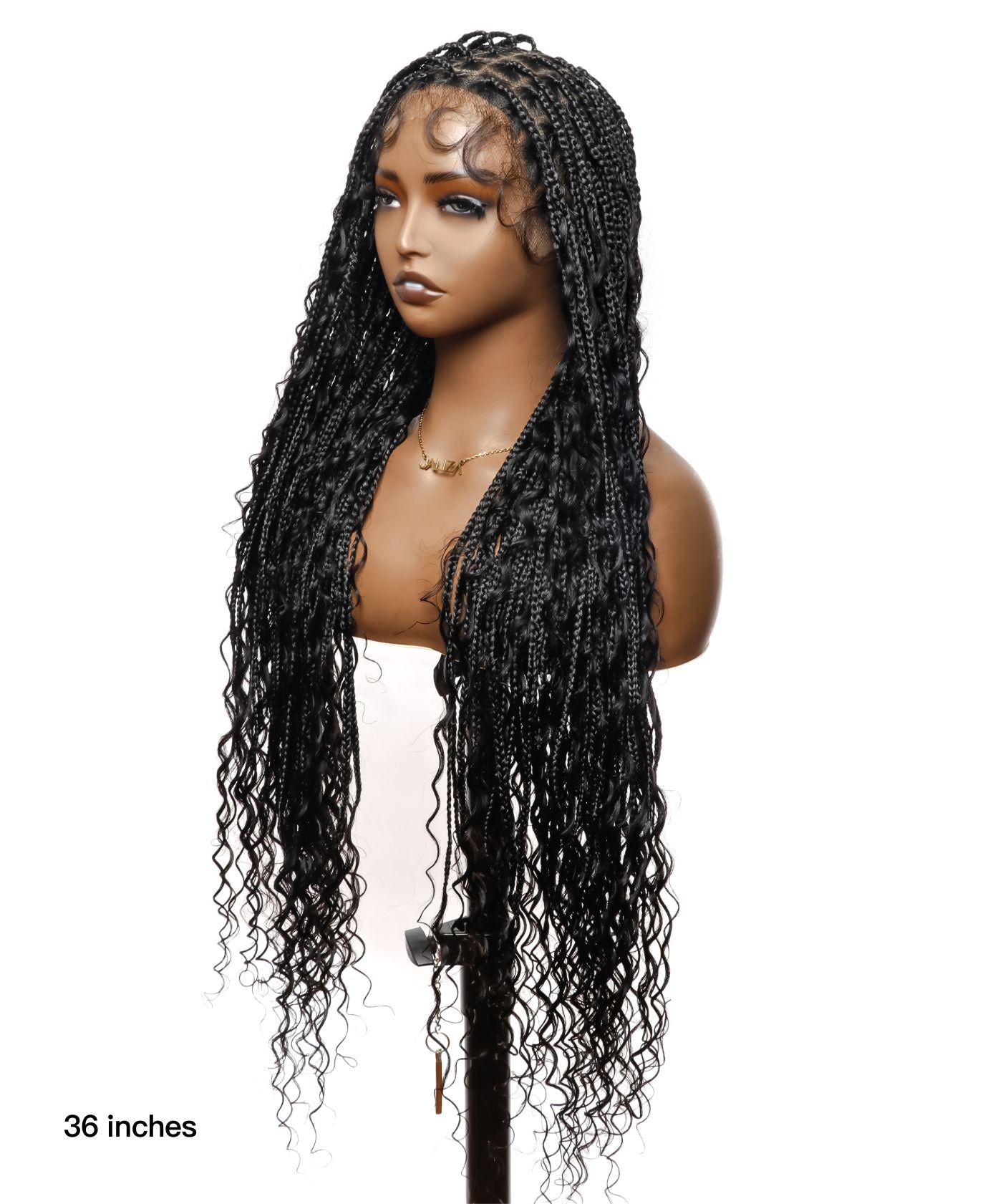 Tangleless 36" HD Lace Knotless Boho Box Braided Wig