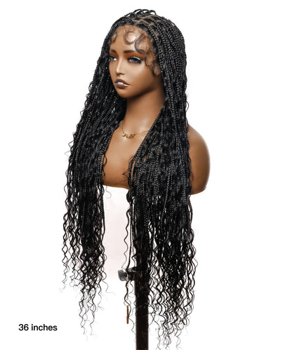 Tangleless 36" HD Lace Knotless Boho Box Braided Wig