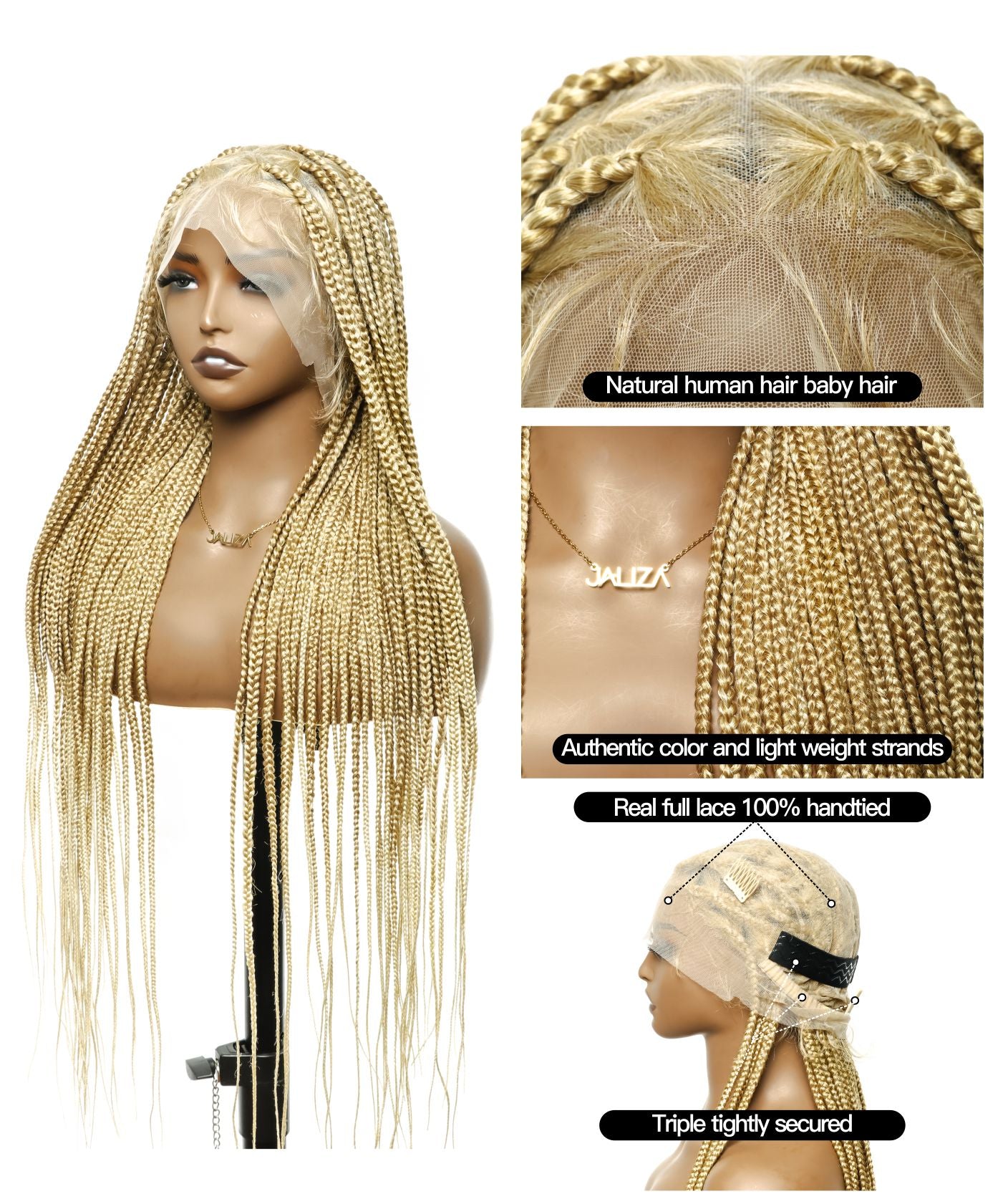 Knotless Box Braided Wig 65 Strands - Human Baby Hair