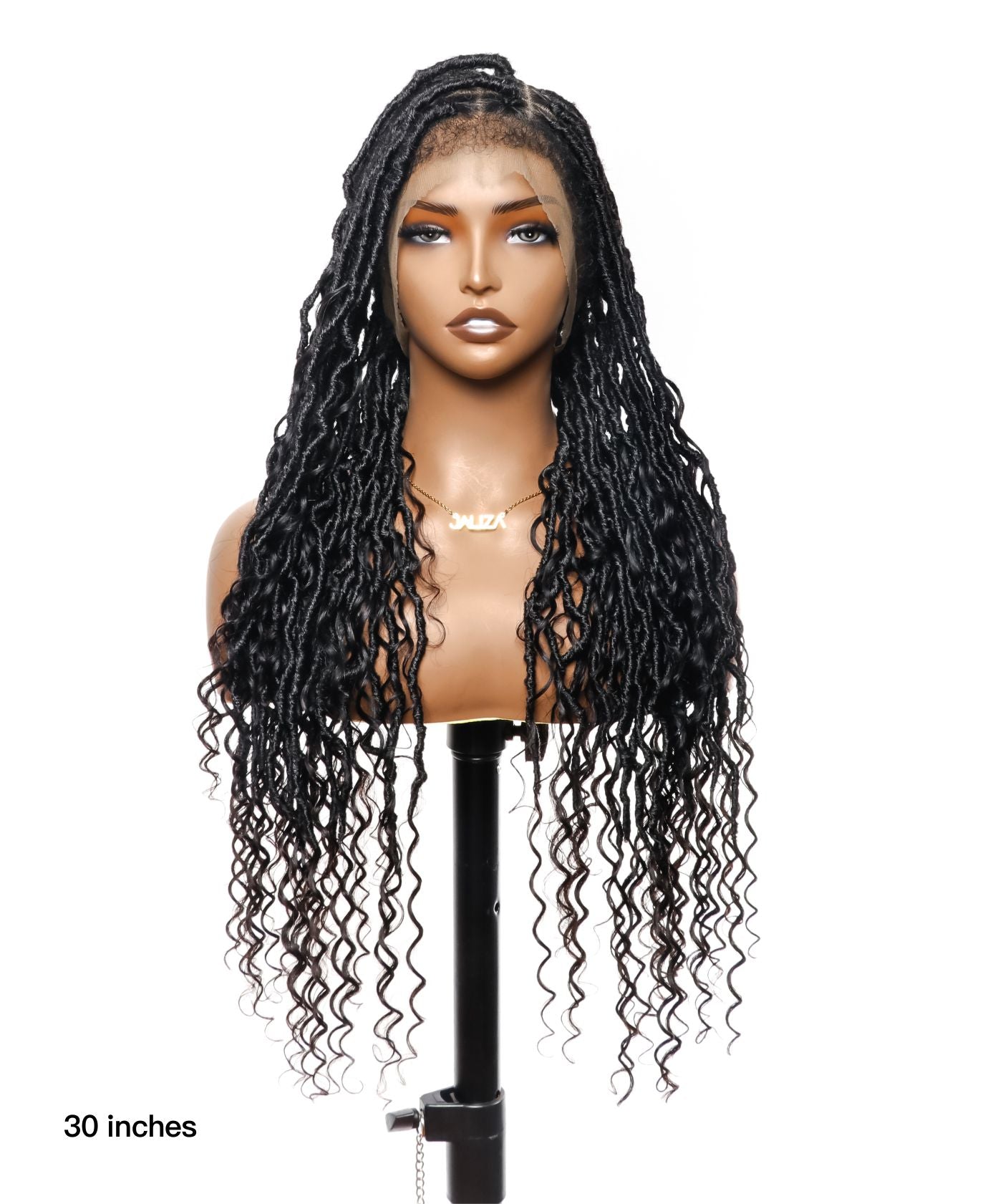 Tangleless 28" Boho Locs Braided Wig Human Boho Curls 65 Strands - Human Baby Hair