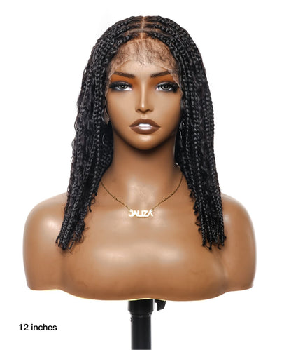 Pre Bleached Full Lace Knotless Human Hair Roots Box Braided Wig -  Human Baby Hair