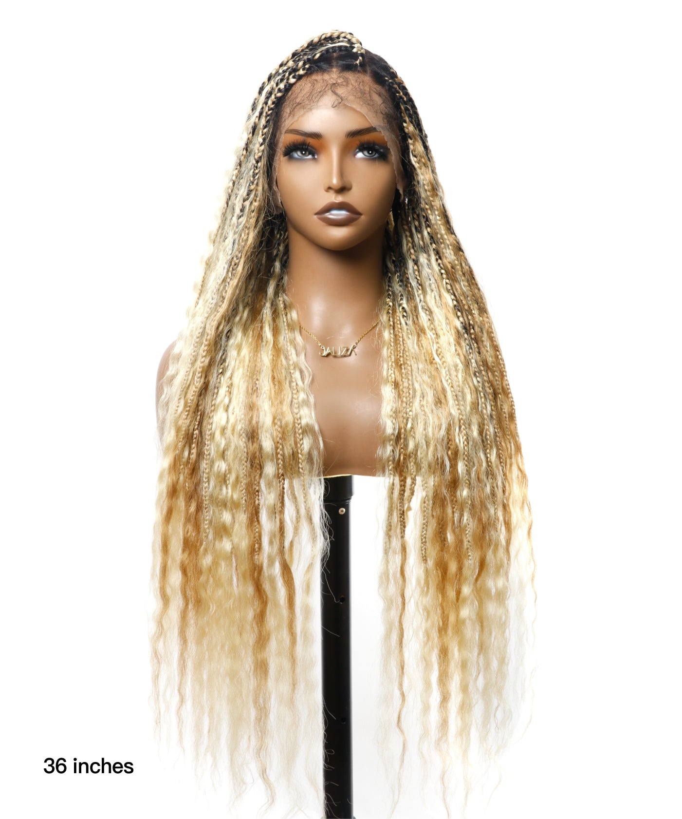 Wet & Wavy 27/613 Pre Bleached Weightless Tangleless 36" Knotless Super Boho Box Braided Wig