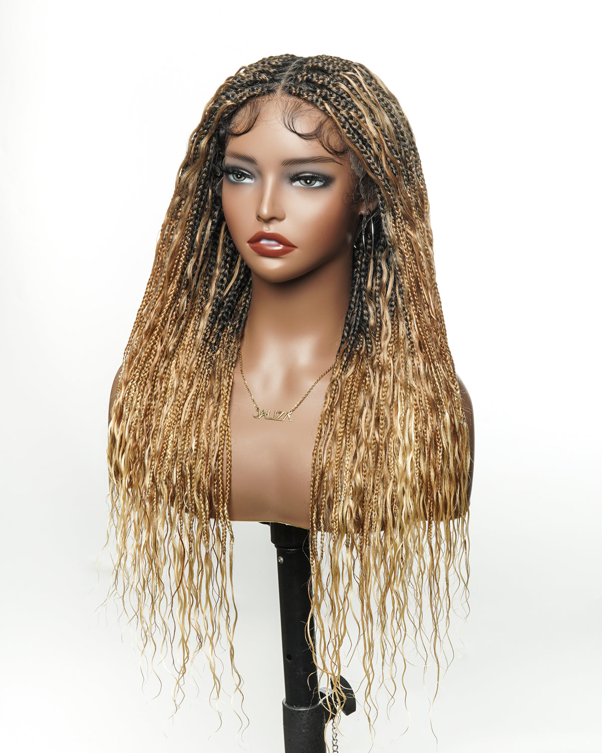 24" HD Full Lace Lightweight Human Hair Curls Boho Box Braided Wig