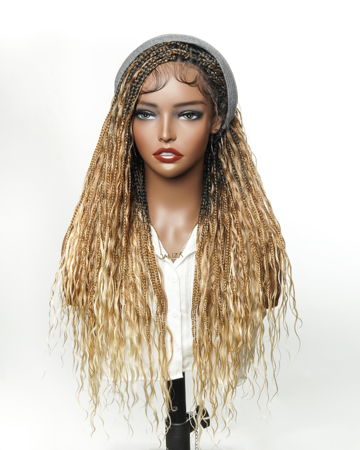 24" HD Full Lace Lightweight Human Hair Curls Boho Box Braided Wig