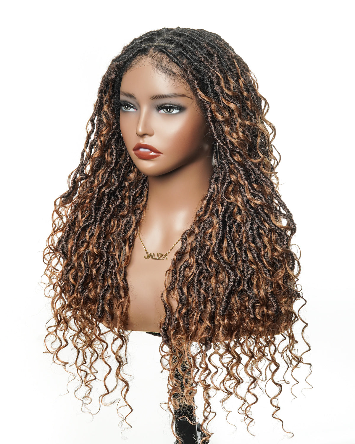 Salon-level Boho Locs HD Full Lace Human Hair Boho Curls 80 Strands Braided Wig