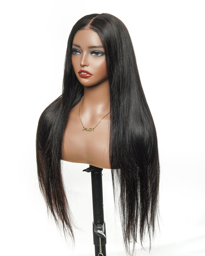 24" Pre Bleached Glueless 100% Virgin Human Hair HD Lace Straight Wear-to-Go Wig