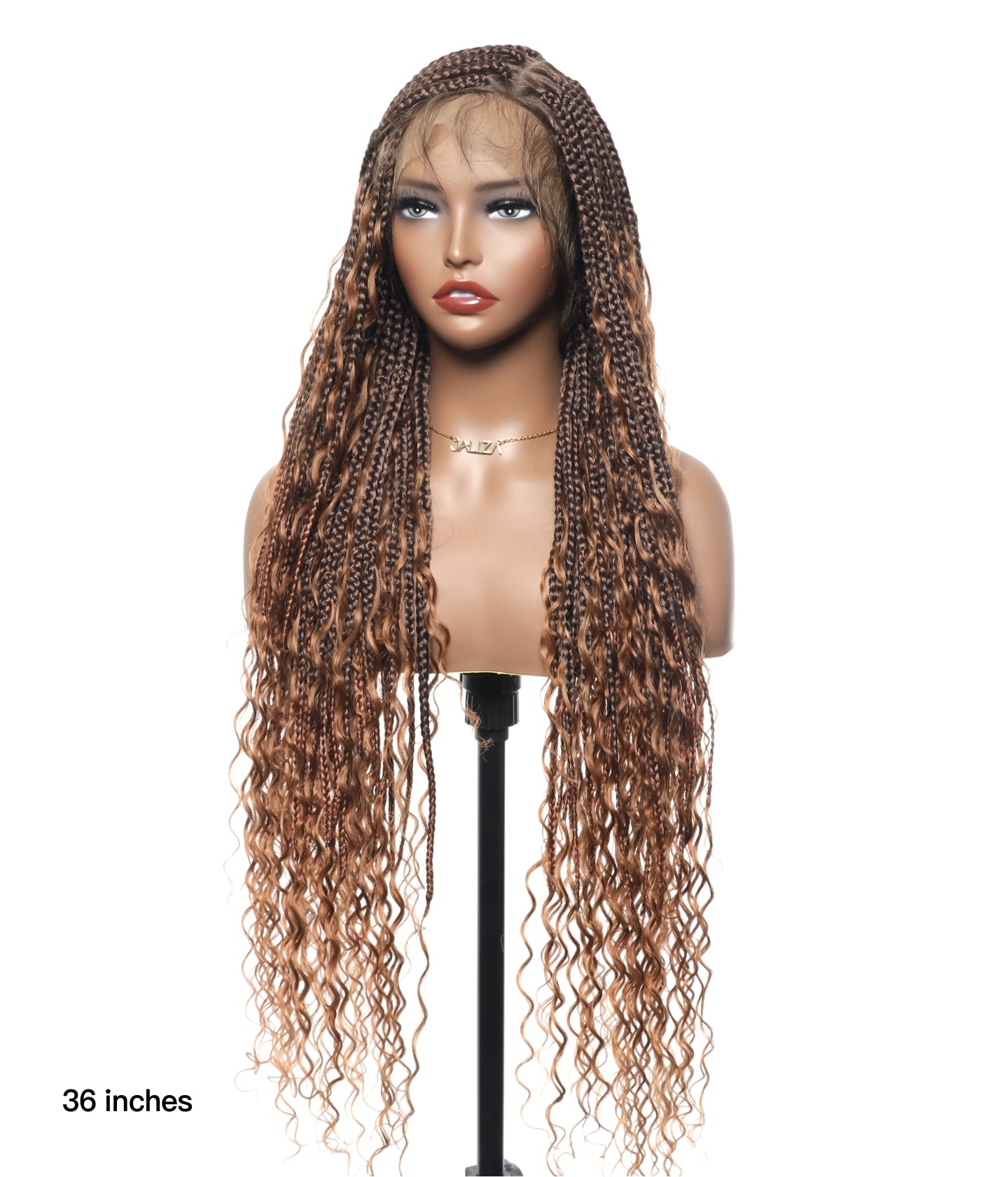 High Density Triangle Base Knotless Tangleless Boho Box Braided Wig 36" 102 Strands