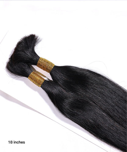 Natural Black 1B# Bulk Hair Extensions for Braiding