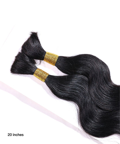 Natural Black 1B# Bulk Hair Extensions for Braiding