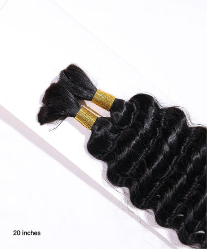 Natural Black 1B# Bulk Hair Extensions for Braiding