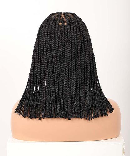 Fancivivi 14" Small Triangle Short Box Braids Hand Tied Full Lace Knotless Wig