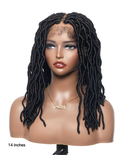 14“ Pre Bleached HD Full Lace Locs Braided Wig 80 Strands