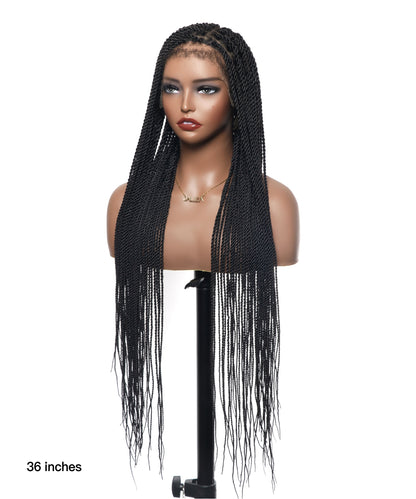 Senegalese Twist Style 36“ HD Lace High Density 100 Strands Braided Wig