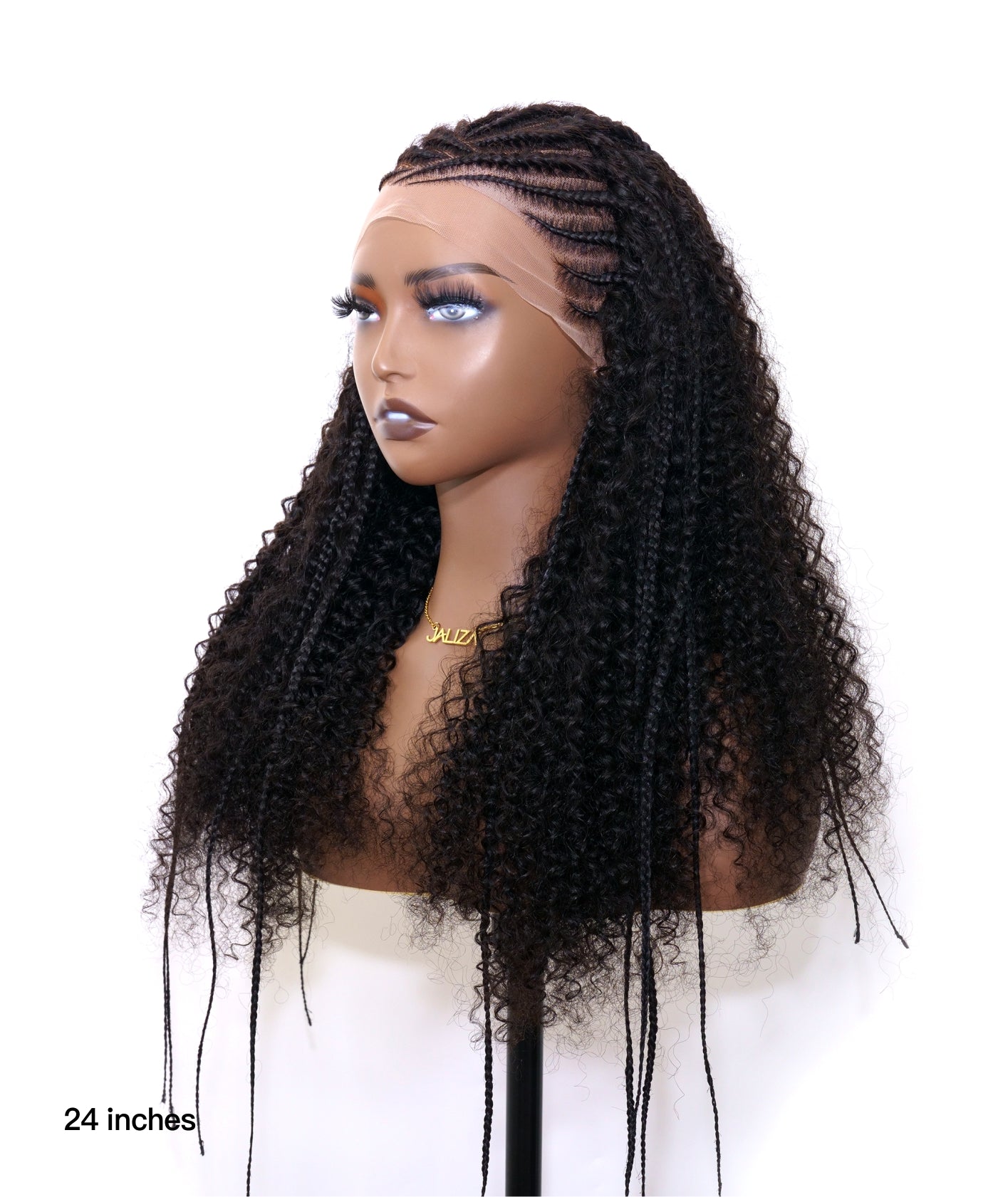 Extra Full Pre Braided Cornrow Style Pre Bleached Human Hair Braided Wig