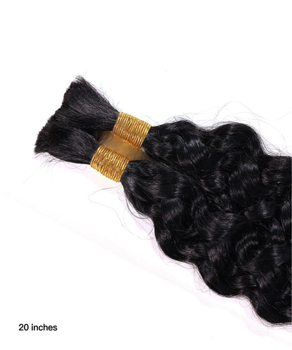 Natural Black 1B# Bulk Hair Extensions for Braiding