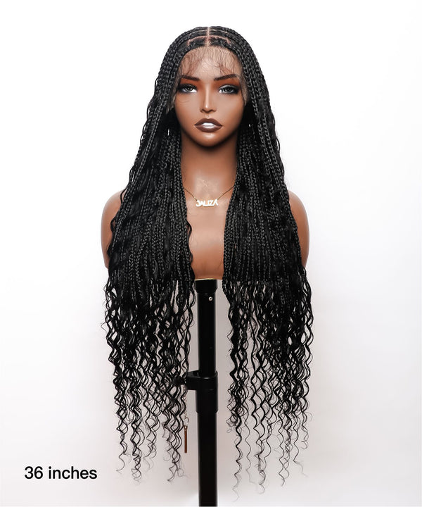 Preorder full lace wig, Knotless braids, braided wigs for black
