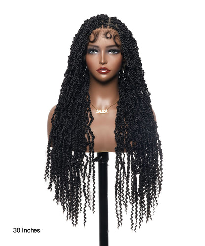 Super Lightweight Passion Twist 28" HD Full Lace Braided Wig 100 Strands