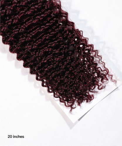 Burgundy 99# Deep Wave Bulk Virgin Human Braiding Hair