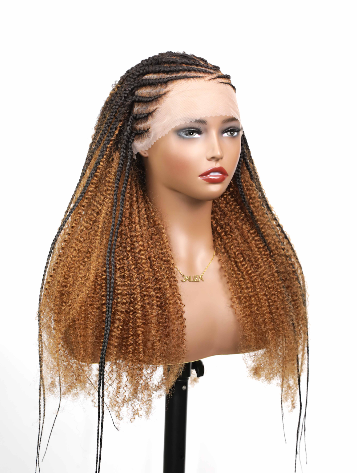 Extra Full Pre bleached Human Hair Lace Braided Cornrow Style Braided Wig(Made to order, ships in 1-2 weeks)