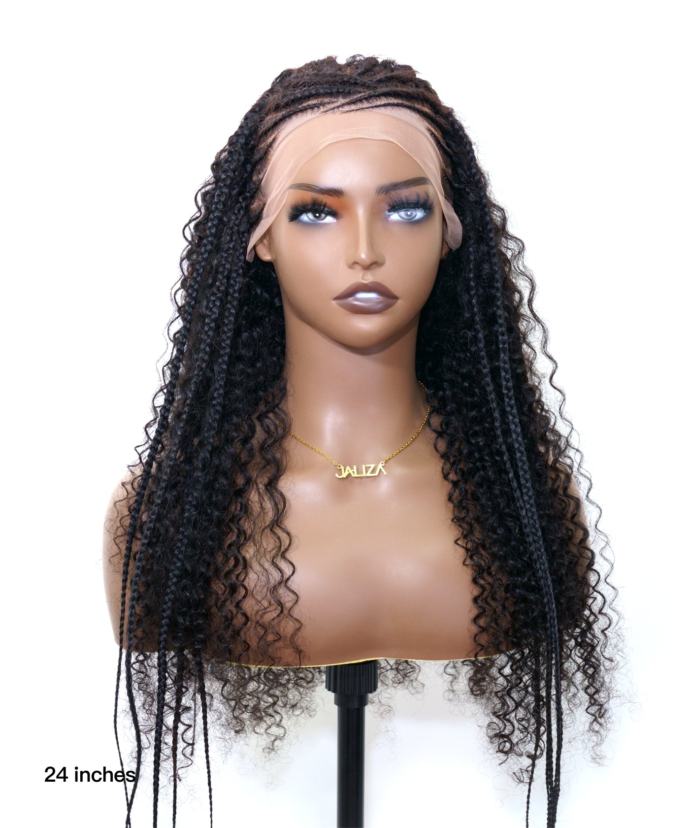 Extra Full Pre bleached Human Hair Lace Braided Cornrow Style Braided Wig