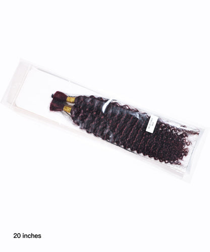 Burgundy 99# Deep Wave Bulk Virgin Human Braiding Hair