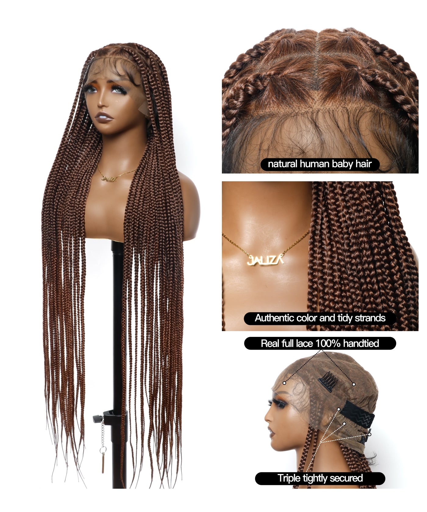 46" Knotless Large Box Braided Wig 47 Strands