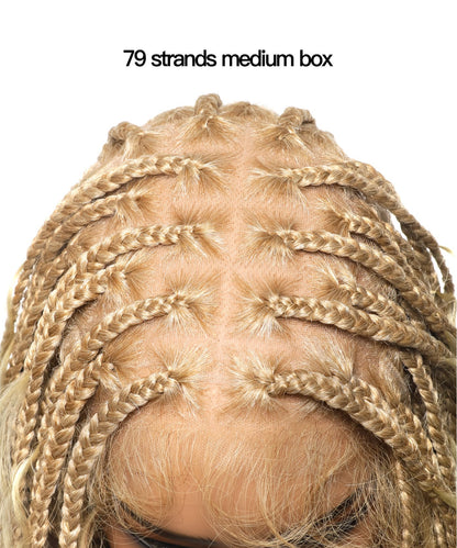 24" HD Lace Lightweight Tangleless Human Hair curls Full Hand Tied Boho Box Braided Wig