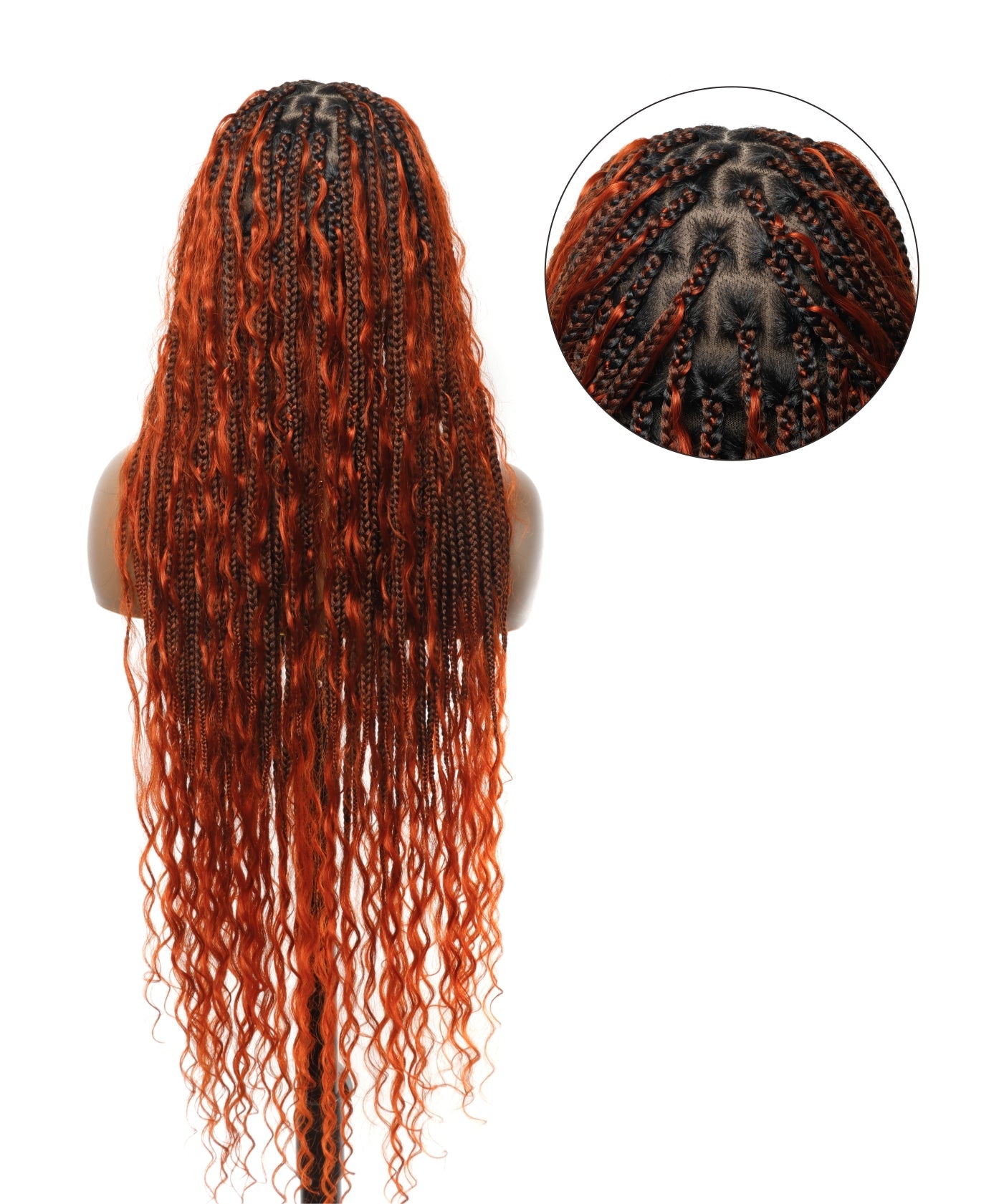 Fire Orange HD Lace Tangleless Boho Box Braided Wig 79 Strands (Pre sale for 2 weeks)