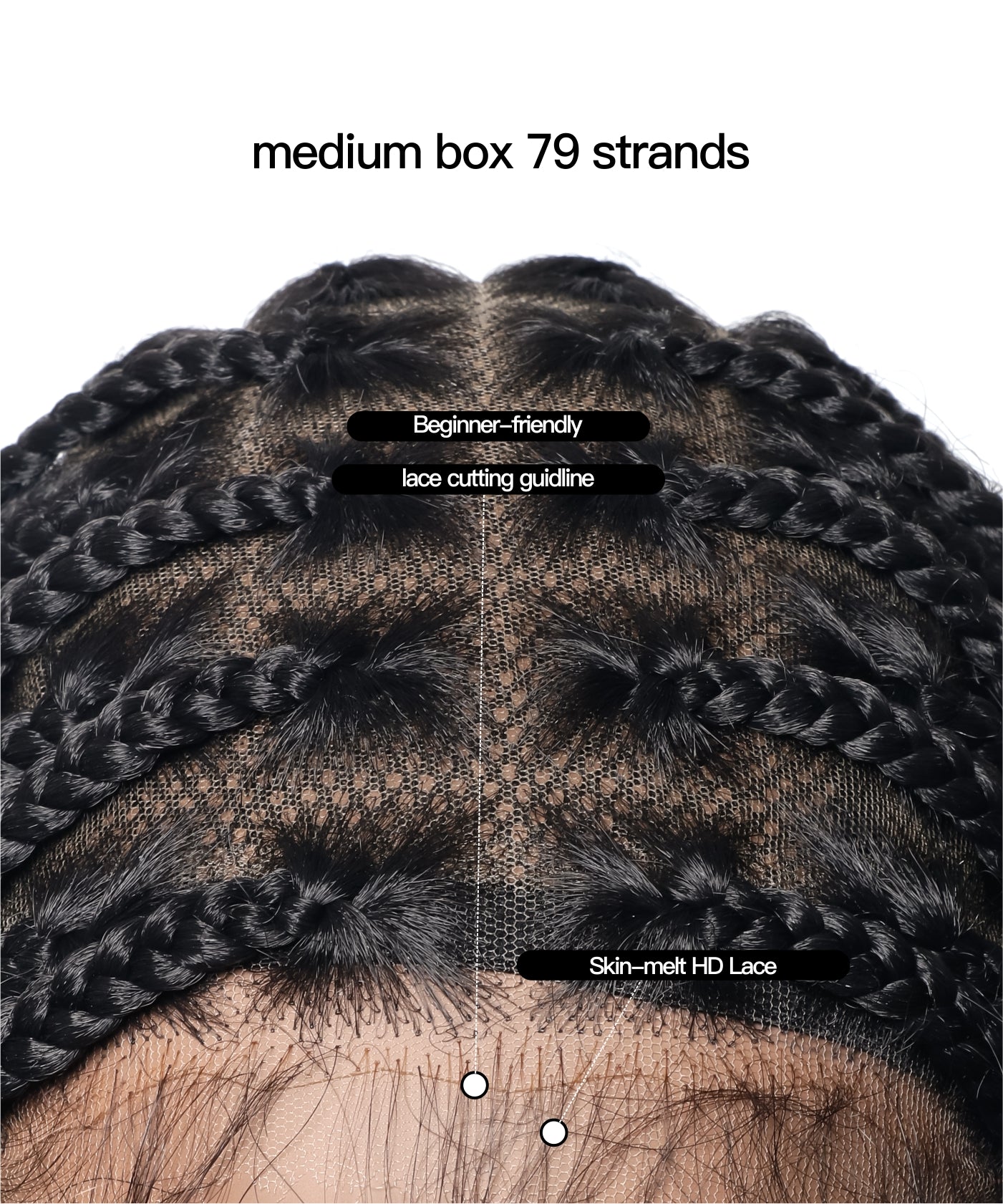 Lightweight Knotless HD Lace Box Braided Wig