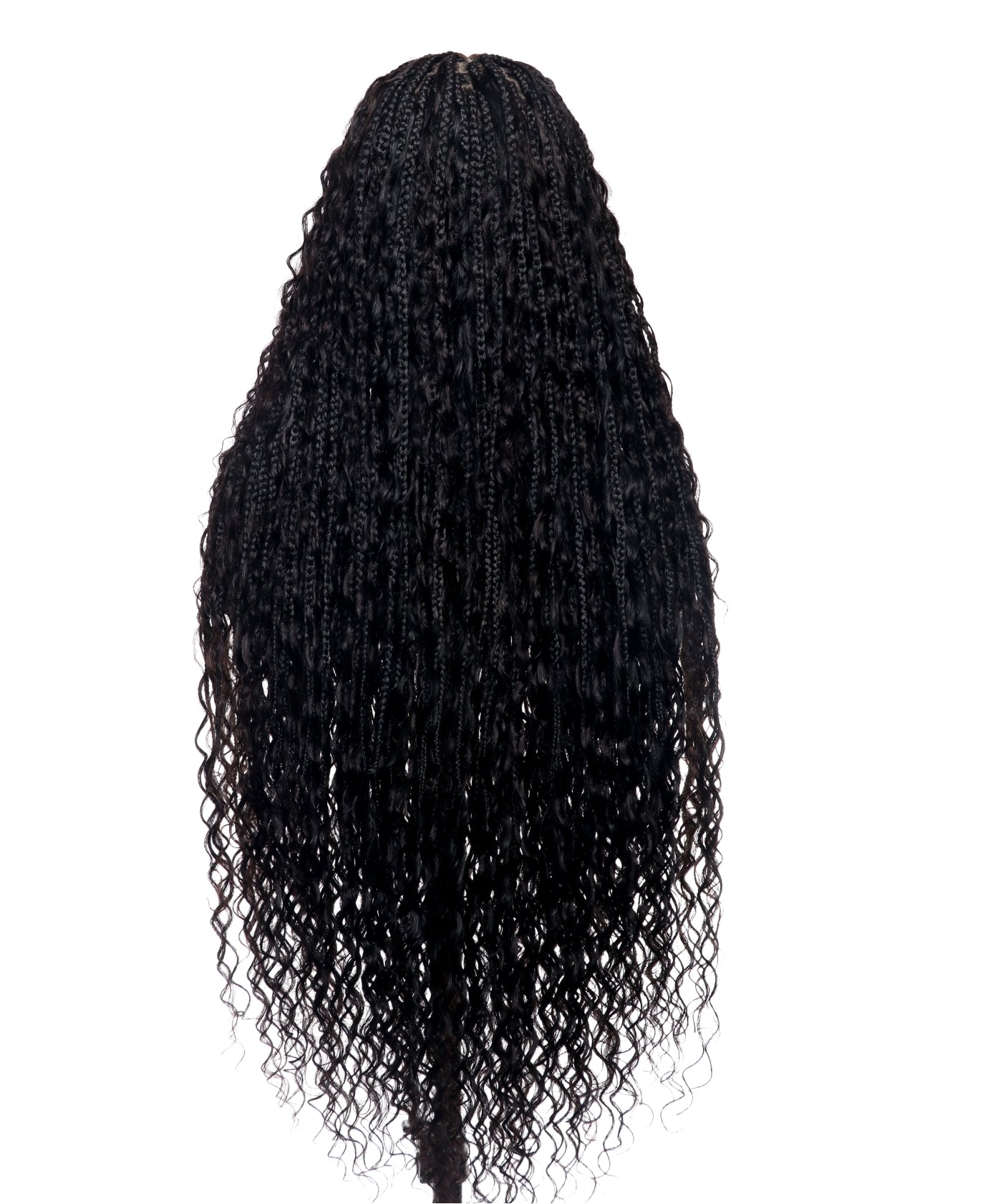 36" Ultra-dense Pre Bleached Human Hair Lace Tangleless Knotless Boho Box Braided Wig (Made to order, ships in 1-2 weeks)