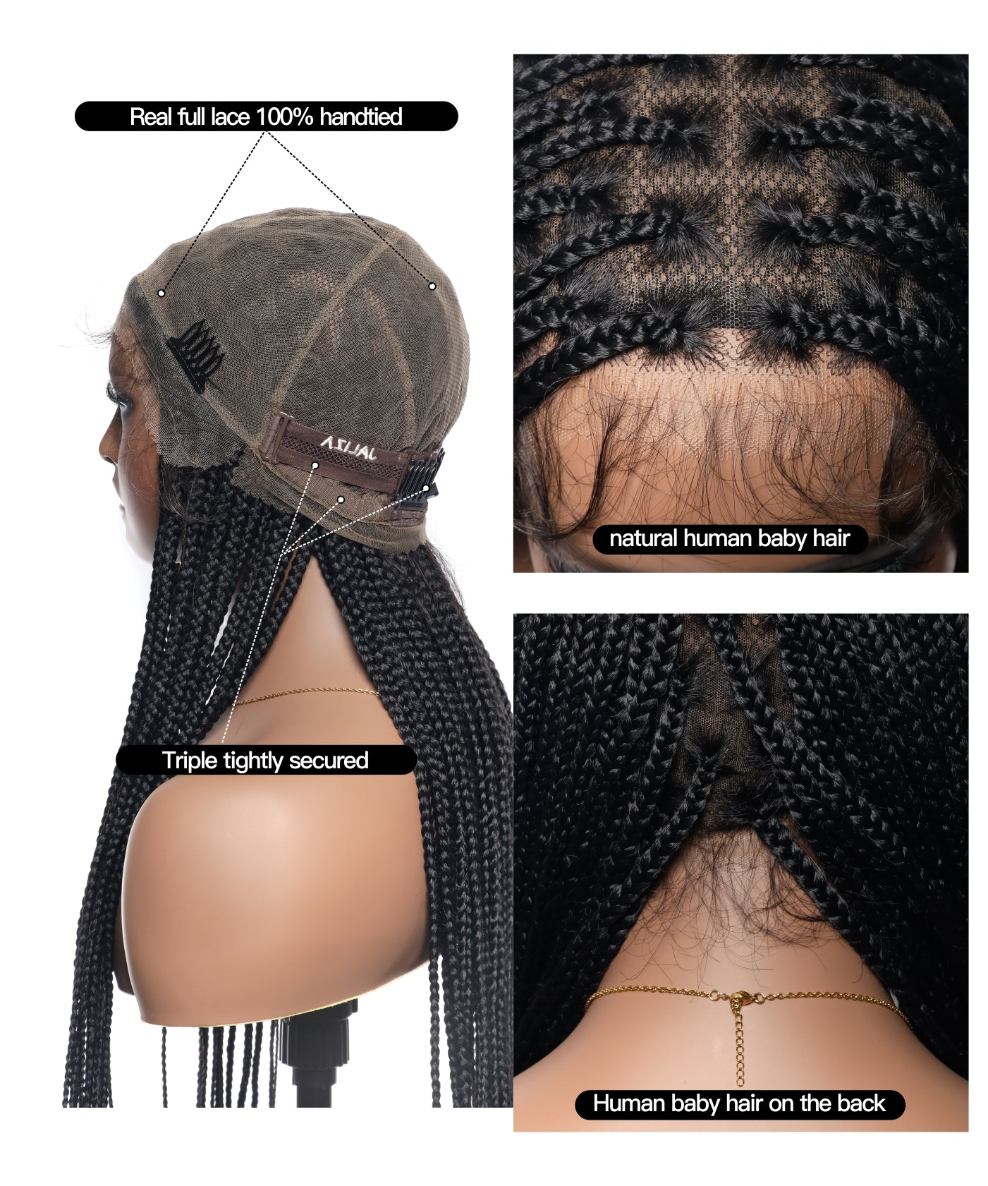 Lightweight Knotless HD Lace Box Braided Wig